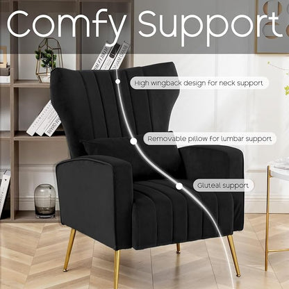 Accent Chairs Set of 2, Upholstered Living Room Chair - Image 3