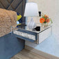 Mirrored Floating Bedside Nightstand by ST3000