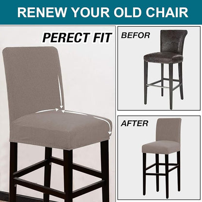 Turquoize Stretch Bar Stool Cover Counter Stool Pub Chair Slipcover - Image 5