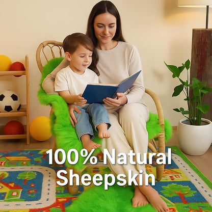 HUAHOO Premium Genuine Sheepskin Rug Real Australia Sheepskin Natural Lambskin - Image 2