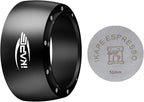 IKAPE Magnetic Dosing Funnel Set, 51MM Espresso Dosing Ring & Puck Screen Kit Compatible with Delonghi 51MM Bottomless Portafilter - with 8 Small Magnet (Black)