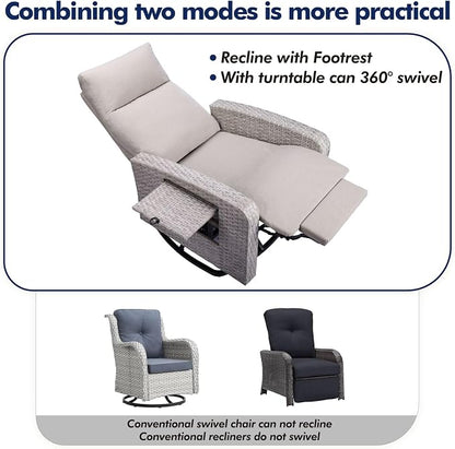 ZZW Outdoor Recliner Chair Set of 2, Wicker Patio Recliners - Image 6
