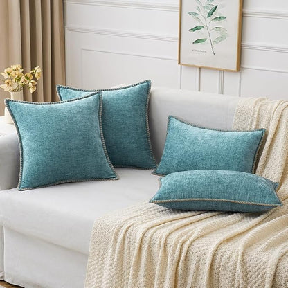 MIULEE Decorative Couch Throw Pillow Covers 16x16 Inch Coastal Aqua Blue | 2 - Image 5