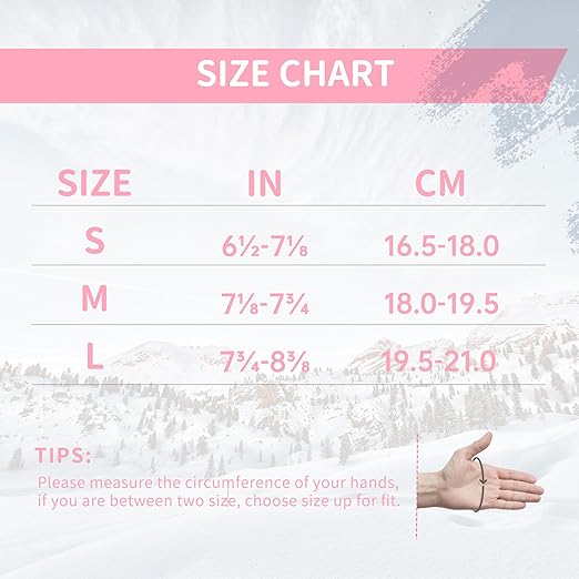HANDLANDY Winter Insulated Work Gloves, 3M Thinsulate Thermal Water-Resistant Gloves for Men Women Touch Screen, Warm Ski Snowboard Cold Weather Gloves (Pink Grey, Small)