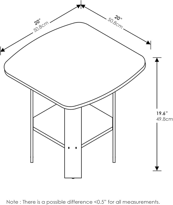Furinno Simple Design End Side Night Stand/Bedside Table - Image 3