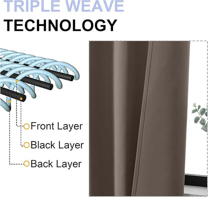 Simplebrand Ava Brown Short Blackout Curtains - Image 4