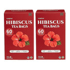 Lynginya Hibiscus Tea Bags, 60 Tea Bags (Pack of 2) - Premium Hibiscus Flower - Natural Herbal Tea - Sweet & Tart - No Sugar & No Caffeine - Total 120 Bags