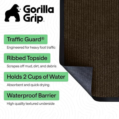 GORILLA GRIP Waterproof Traffic Guard Door Mat, Indoor and Outdoor Heavy Duty - Image 2