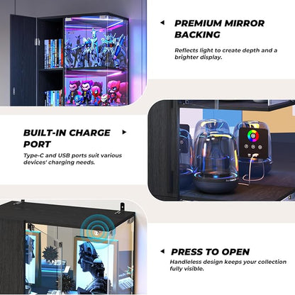 VersionTECH. Glass Display Cabinet - Image 6