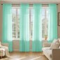 MIULEE Aqua Sheer Curtains 84 Inches Long 4 Panels 42 x 84 Inches | Light by MIULEE