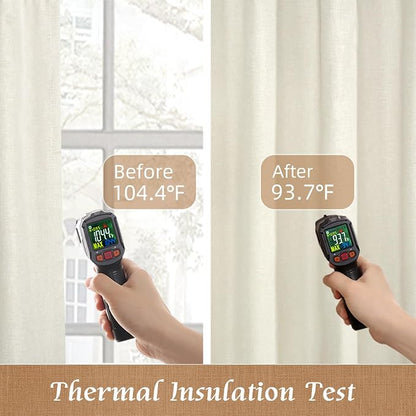 54 Inches 100% Blackout Linen Curtains - Image 5