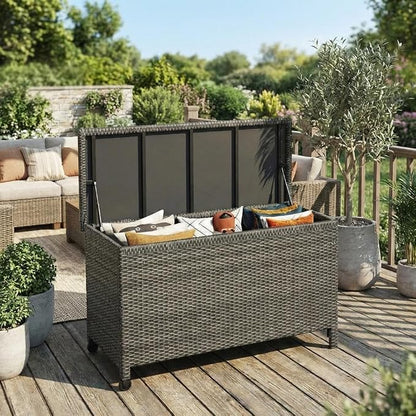 GarveeLife Medium Outdoor Wicker Storage Box, PE Rattan Patio Storage Chest - Image 8