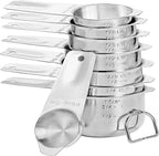 8 Pcs Stainless Steel Measuring Cups Set, Kitchen Measuring Cup for Cooking and Baking