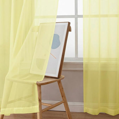 Sheer Curtains 96 inches Long 2 Panels Set - Image 5