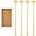 4Pcs Bumble Bee Cocktail Stirrers Swizzle Sticks Stainless Steel 7.5" Coffee Beverage Stir Sticks with Gold Decor Top for Mixing Cocktail, Hot Cocoa, Creamer