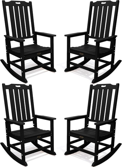 THOEOE Oversized Rocking Chair Set of 4, Outdoor Rocking Chair by THOEOE