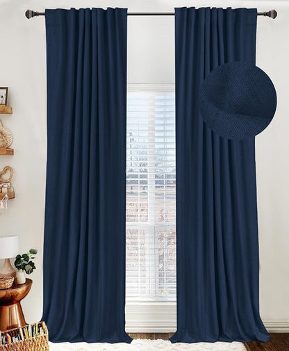Faux Linen Total Blackout Curtains by 100BlackoutShield