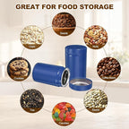 uxcell 2Pcs Round Tea Canisters, 5" x 3" Airtight Metal Tea Containers for Loose Tea, Coffee Beans, Spices - Durable, Compact, and Stylish Storage Tea Tin (Blue)