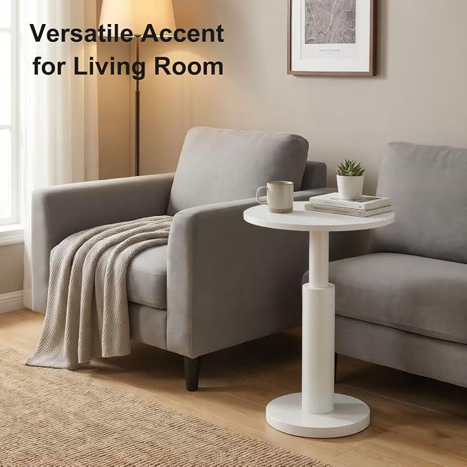 LAATOOREE Round Side Table, Accent Drink Coffee Table, Spacious Top, Thick - Image 4