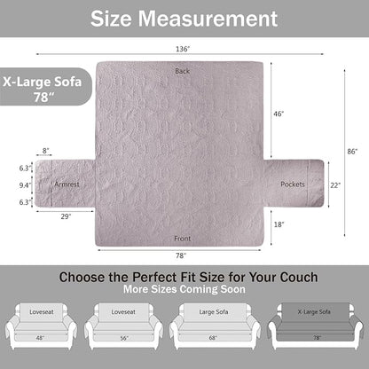 Soft Quilted Couch Cover with Pockets - Image 7