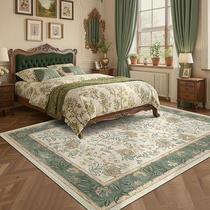 GarveeHome 9x12 Sage Green Washable Large Area Rug Living Room Non Slip | Soft by GarveeHome