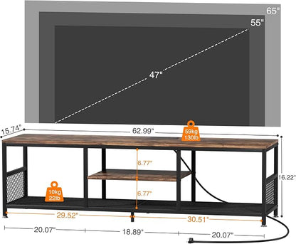 VECELO TV Stand with Power Outlets - Image 10