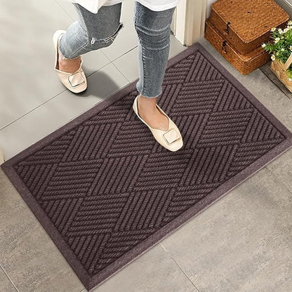Sturdy Front Door Mat, Absorbent Muddy Dirt Resist Welcome Door Mats Outdoor by HIYARD