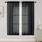 Sheer Black Curtains for Bedroom Living Room 63 Inch Length 2 Panels, Airy Soft by WelvetBLK