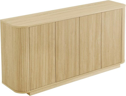 LKTART 64" Buffet Cabinet with Storage, Modern Fluted Accent Sideboard Media - Image 9