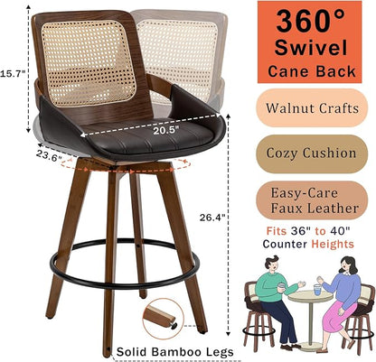 Set of 3 Bar Stools Counter Height - Image 2
