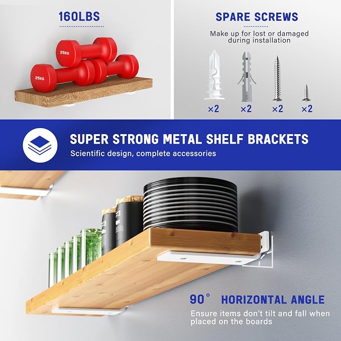 Goovilla Shelf Bracket, Heavy Duty Floating Shelf Brackets 4 inch Long - Image 2