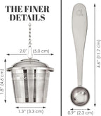 Tea Infuser (Set of 2) with Tea Scoop and Drip Dray - Ultra Fine Tea Strainer for Loose Leaf Tea - Stainless Steel Tea Steeper for a Superior Brewing Experience