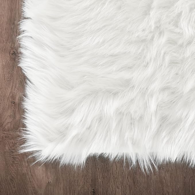 Latepis 2x6 White Runner Faux Fur Sheepskin Rug - Image 5