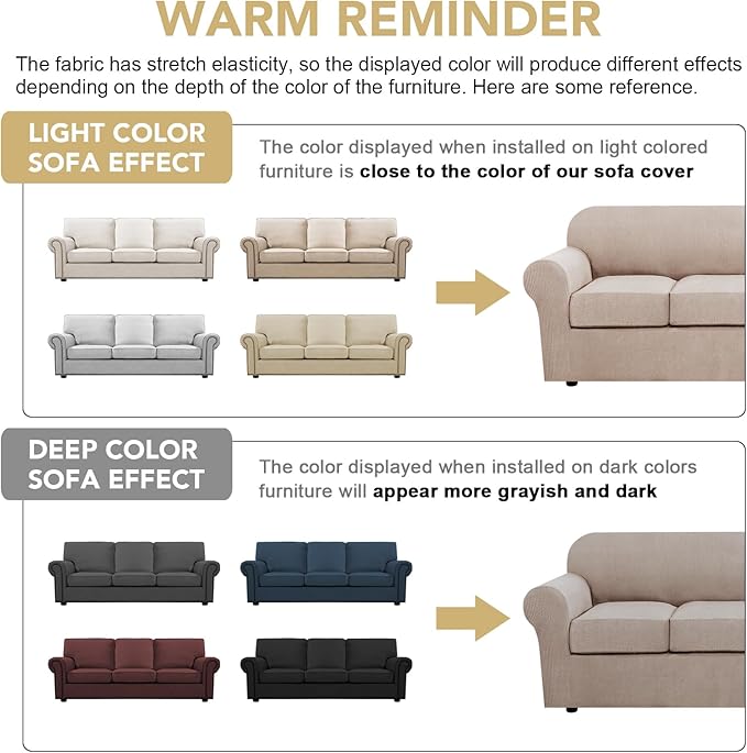 H.VERSAILTEX 4 Piece Stretch Sofa Covers - Image 4