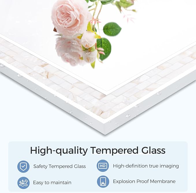 Tanmicoshomy 30 x 36 Inch White Bathroom Mirror, Natural Shell Framed Rectangle - Image 6