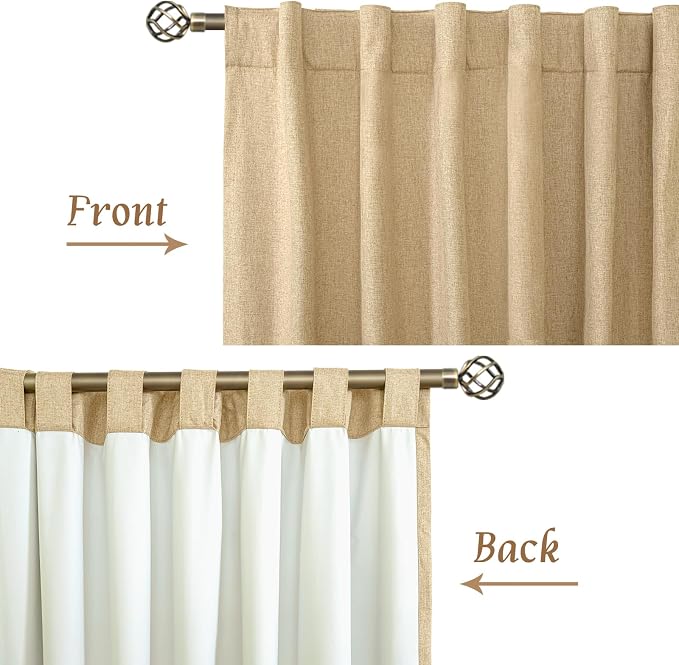 40 Inch Length 100% Blackout Linen Curtains - Image 8