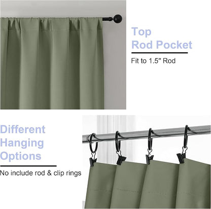 Simplebrand Ava Sage Green Blackout Curtains - Image 4