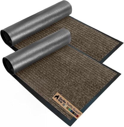 GORILLA GRIP Waterproof Traffic Guard Door Mat, 2 Pack Indoor Outdoor Durable by Unknown