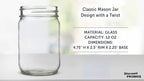DISCOUNT PROMOS Decorating Mason Jars 12 oz. Set of 10, Bulk Pack - Glass Jars for Overnight Oats, Candies, Fruits, Pickles, Spices, Beverages - Clear