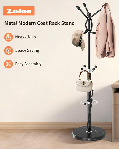 ZOZOE Metal Coat Rack Stand, Modern Coat Rack Freestanding - Image 6