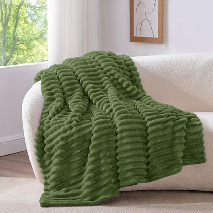 BEDELITE Ribbed Fleece Throw Blanket - Image 2