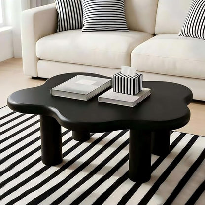 40" Cloud Coffee Table with 4 Round Table Legs, Modern Irregular Center Table - Image 3