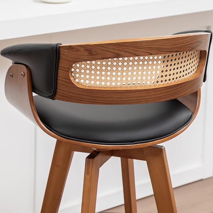 Set of 2 Rattan Swivel Counter Stools - Image 8