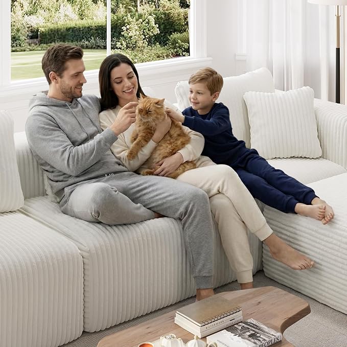 Novilla 106" Modular Sectional Sofa, Modern Cloud Sectional Couch - Image 11