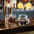Espresso Cups 4-Piece set, 4 OZ Double Spout Cup with Handle, Espresso Shot Glass with V-Shaped Spout for Espresso Machine, Milk Cup (Espresso Cup Graduated)