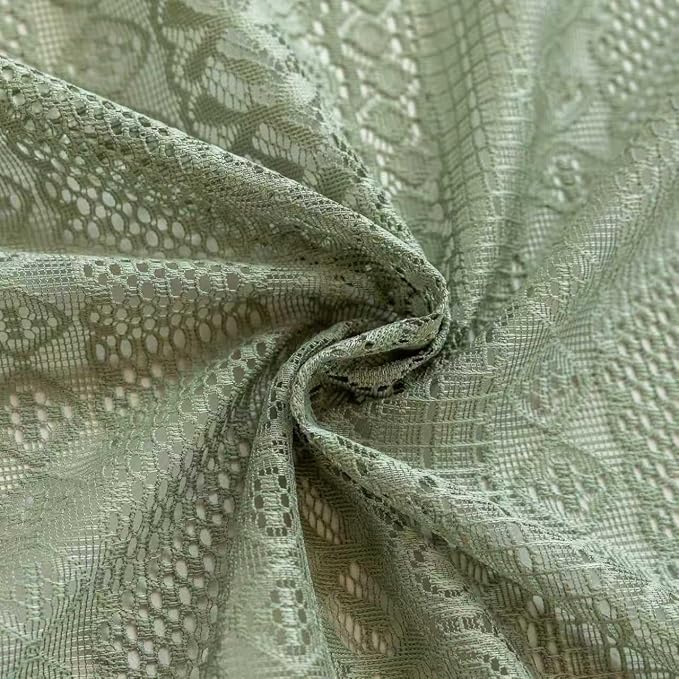 Sutuo Home Sage Green Boho Sheer Curtains 2 Panels - Image 9