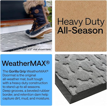 GORILLA GRIP 100% Waterproof All-Season WeatherMAX Doormat 35x23, US Designed - Image 3