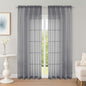 Sheer Curtains 84 Inches Long 2 Panels Set, Sheer Grey Curtains by OWENIE