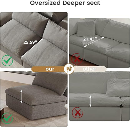Cloud Modular Sectional Sofa Couch, Oversized Couch 6 Seater - Image 5