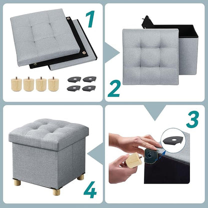 BRIAN & DANY Ottoman with Storage, Small Storage Ottoman - Image 3